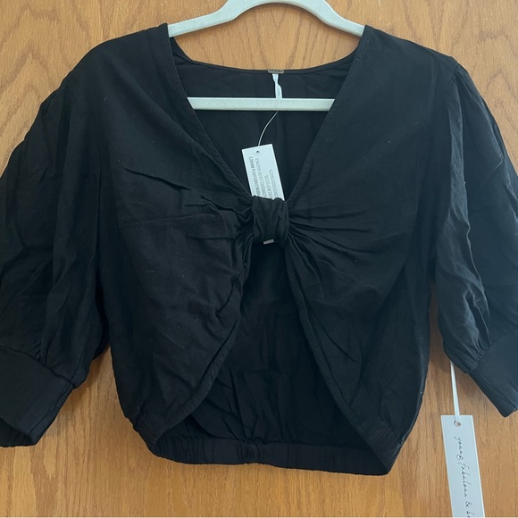 Young Fabulous & Broke Tops - Young Fabulous & Broke Black Knot Blouse